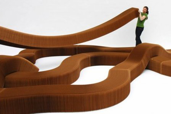 牛皮紙做成的蜂窩沙發(fā)