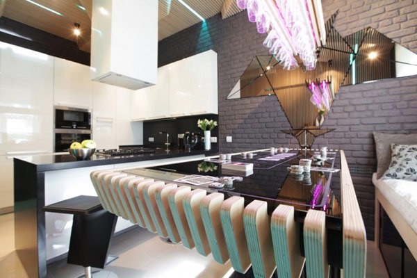 廚房也炫目動感美學的餐廚設計