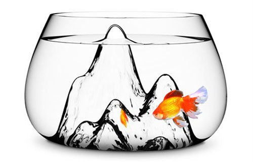 手工吹制的水墨畫魚缸