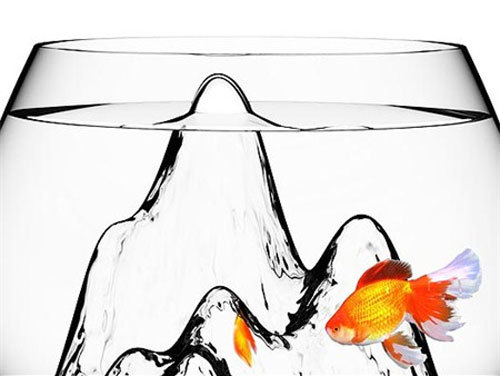 手工吹制的水墨畫魚缸