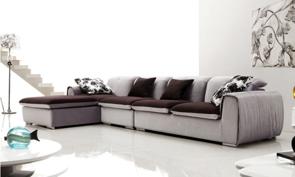 雅致清新客廳布藝沙發色彩凸顯時尚