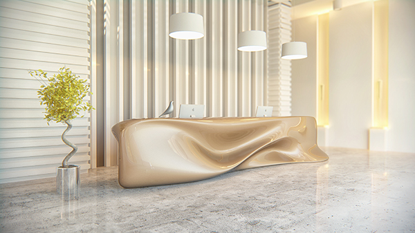 推崇自然主義的流線(xiàn)型桌子